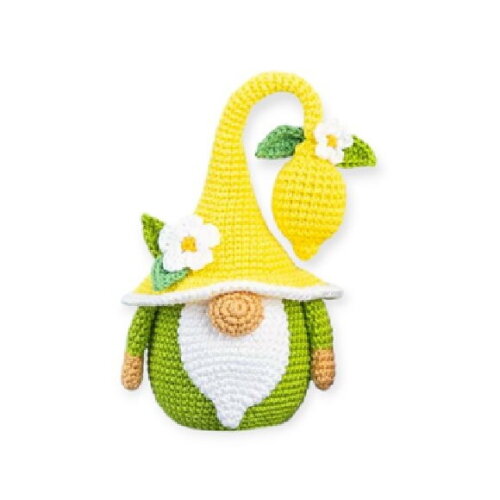 Gnomo Limão Siciliano em Amigurumi