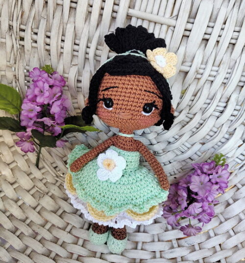 Princesa Tiana em Amigurumi