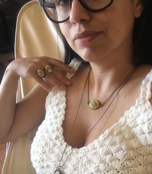 Anel bordado Flores em Você I