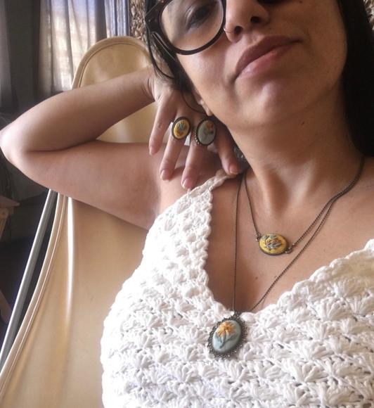 Anel Bordado Flores em Você II