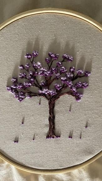Bastidor Bordado Ipê Roxo (bastidor 20 Cm)