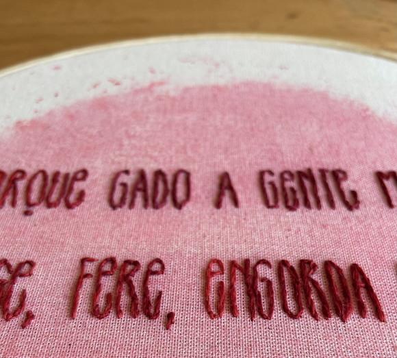 Bordado em Quadro de Bastidor Disparada