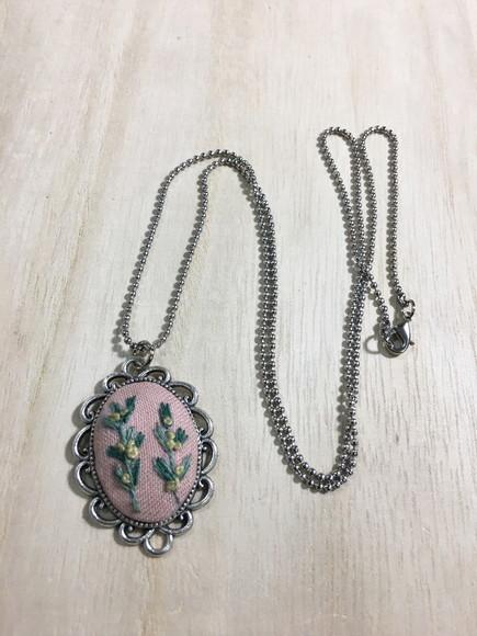 Colar Bordado Plants On Pink I