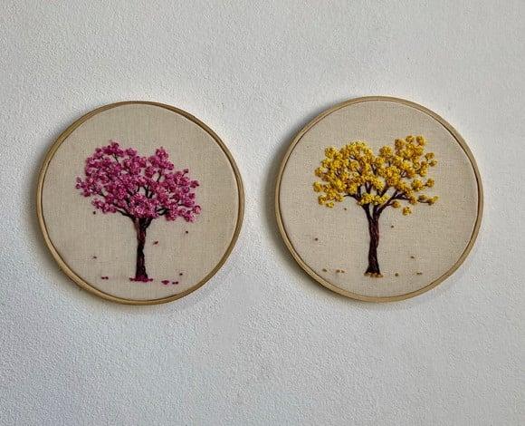 Duo de Ipês Bordados