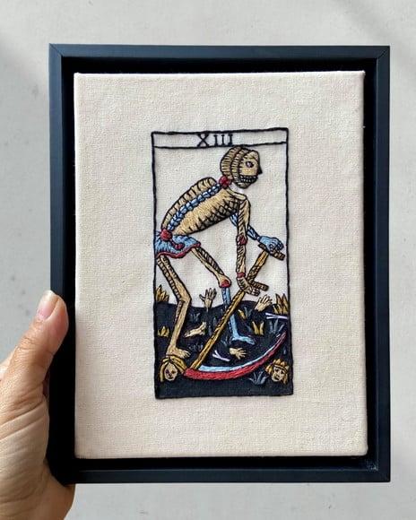 Quadro Bordado Tarot Arcano 13