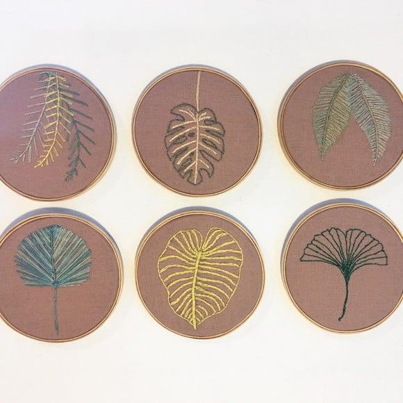 Quadros bordados - Composição botânica