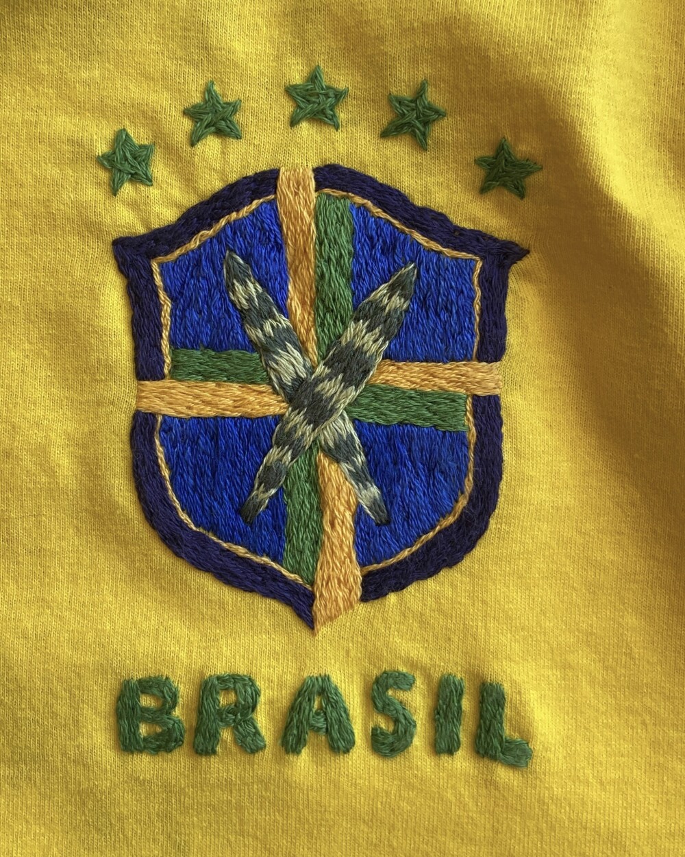 Camiseta bordada do Brasil