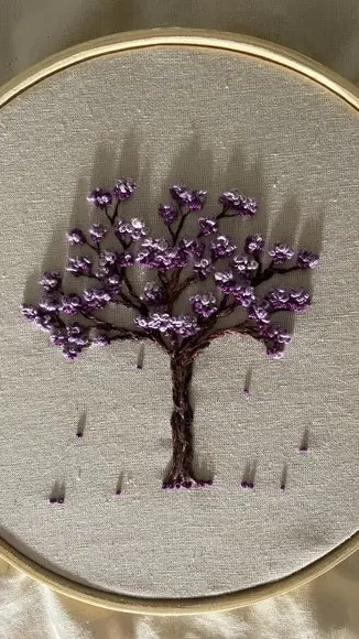 Bastidor Bordado Ipê Roxo (bastidor 20 Cm)