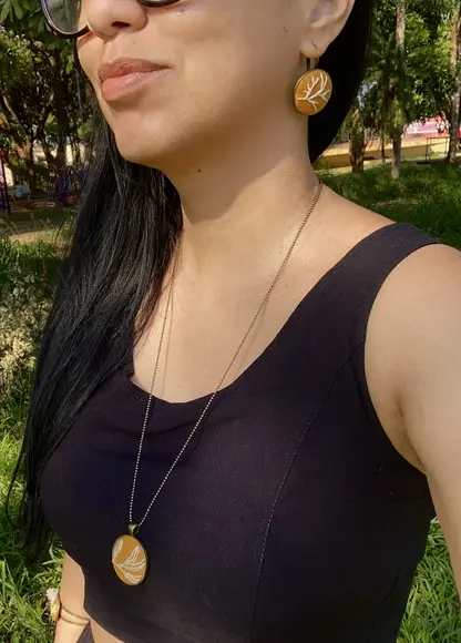 Brinco Bordado Gosto de Sol I