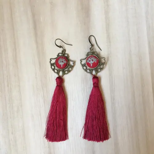 Brinco Bordado Vermelho I