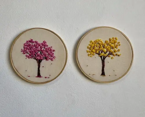 Duo de Ipês Bordados