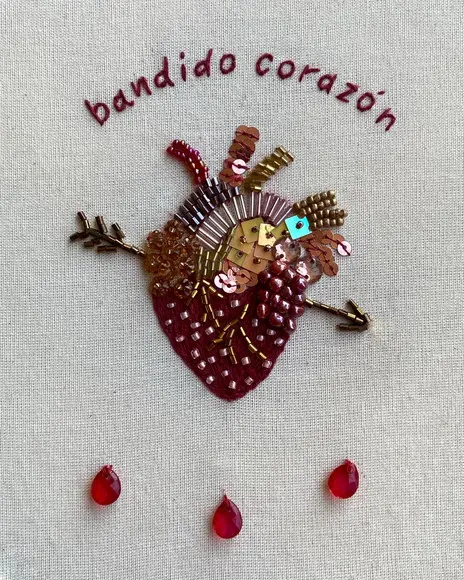 Quadro Bordado Bandido Corazón