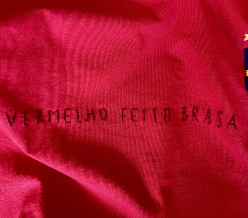 Camiseta Vermelha Bordada do Brasil