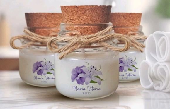 Lembrança de Batizado Vela Aromática