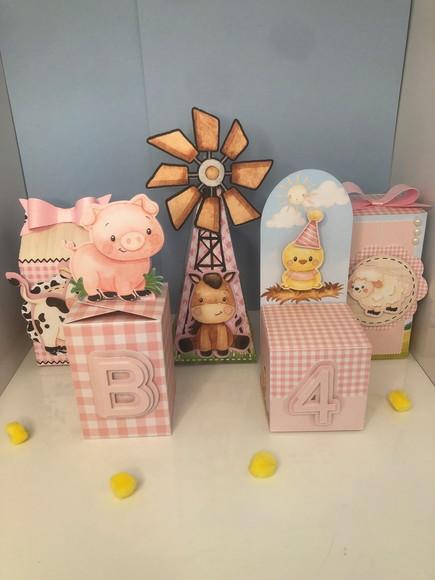 Personalizados Fazendinha Rosa - Kit com 25 Unidades