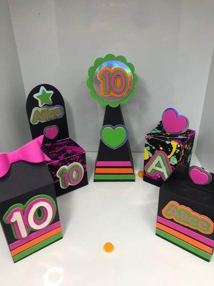 Personalizados Festa Neon - Kit com 40 Unidades