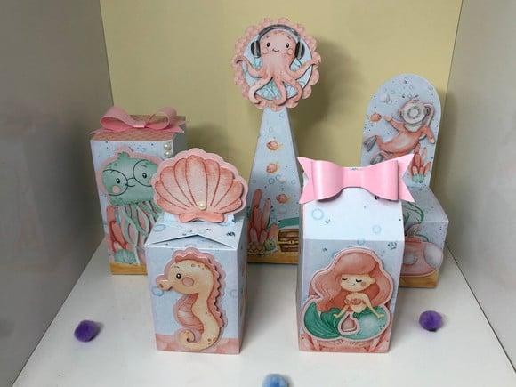Personalizados Fundo do Mar Menina - Kit com 20 Unidades