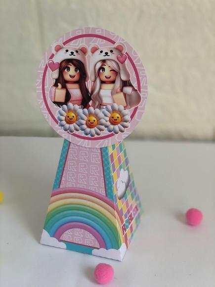 Personalizados Roblox Rosa - Kit com 25 Unidades