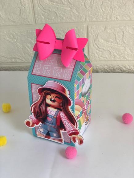 Personalizados Roblox Rosa - Kit com 25 Unidades