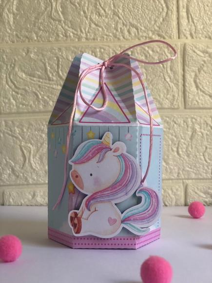 Personalizados Unicórnio Rosa - Kit com 25 Unidades