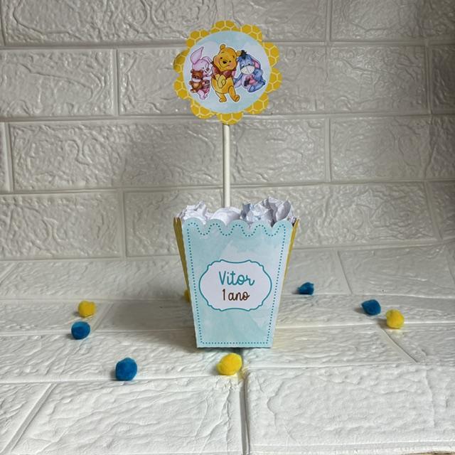 Centro de Mesa Cachepô URSINHO POOH - Personalizados Lembrancinh