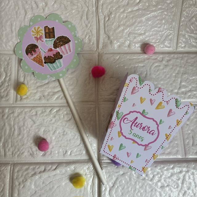 Centro de Mesa Cachepô Confeitaria - Personalizados Lembrancinha
