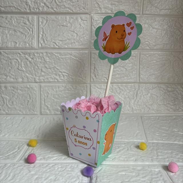 Centro de Mesa Cachepô Capivara - Personalizados Lembrancinhas