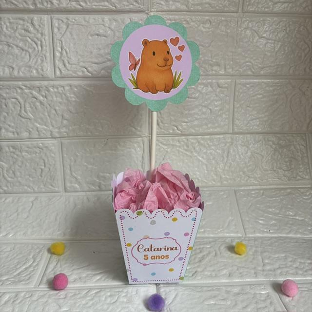 Centro de Mesa Cachepô Capivara - Personalizados Lembrancinhas
