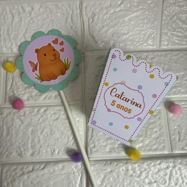Centro de Mesa Cachepô Capivara - Personalizados Lembrancinhas