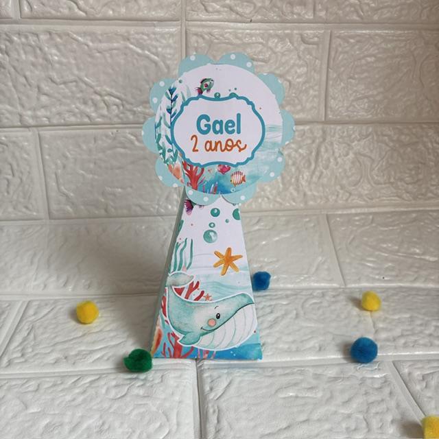 Personalizados Fundo do Mar Azul Menino - Kit com 30 unidades