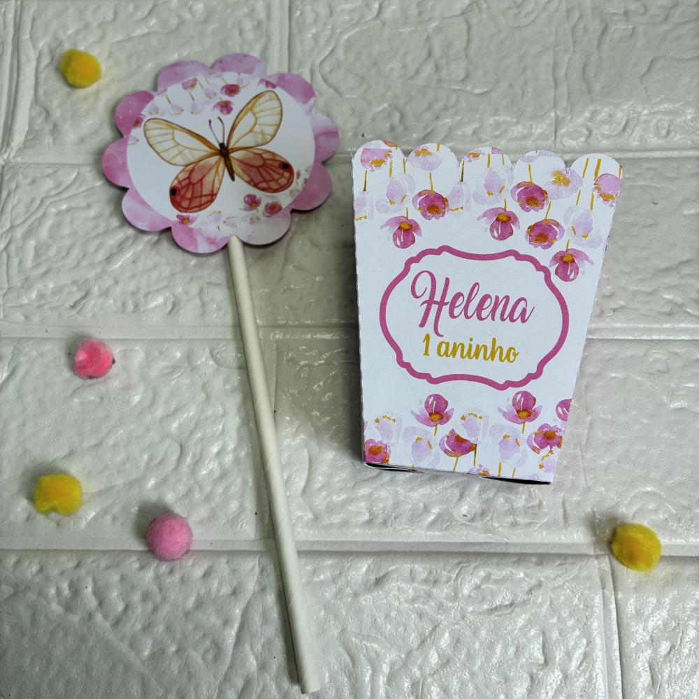 Centro de Mesa Cachepô Jardim das Borboletas - Personalizados Le