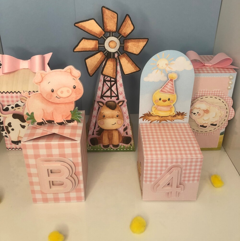 Personalizados Fazendinha Rosa - Kit com 10 Unidades