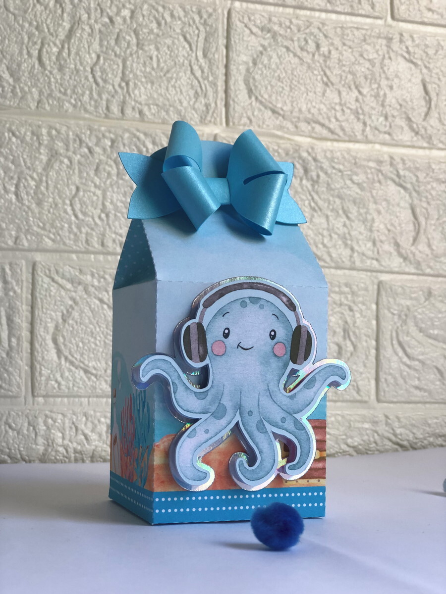 Personalizados Fundo do Mar Azul - Kit 10 Unidades