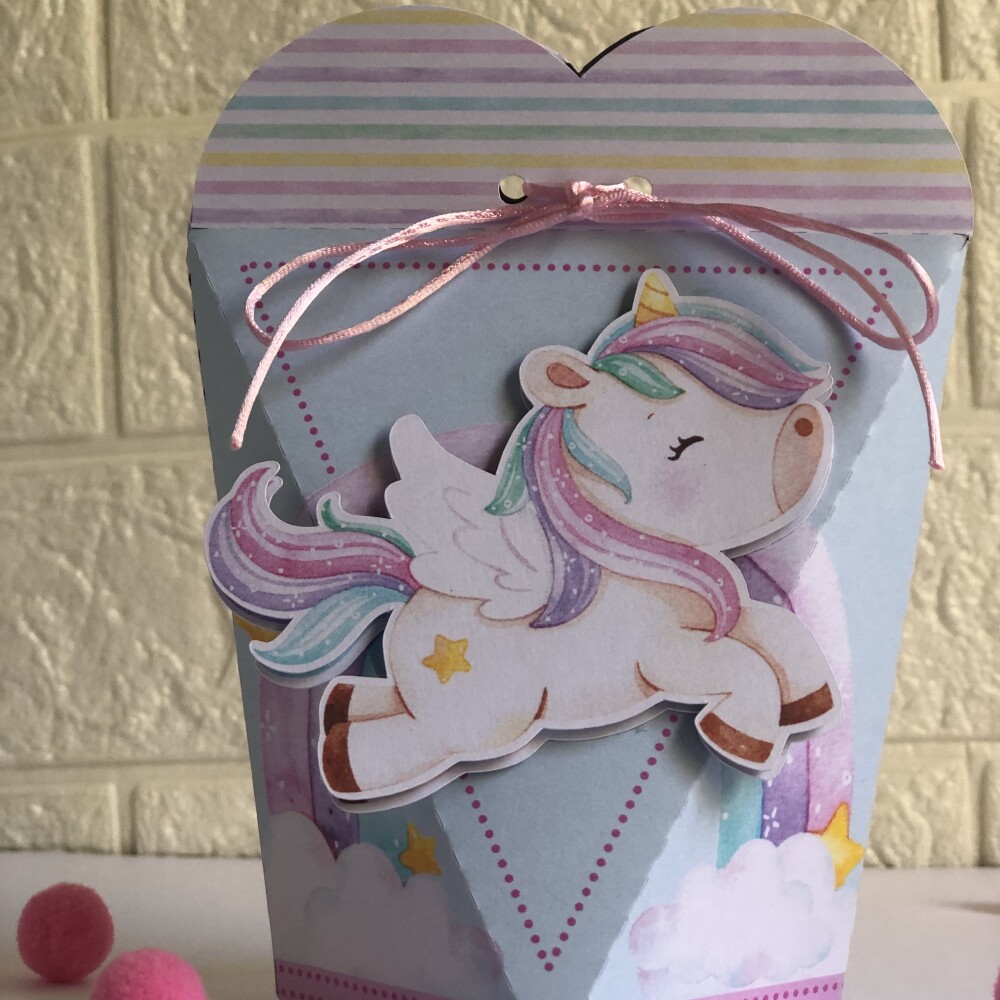 Personalizados Unicórnio Rosa - Kit com 10 unidades