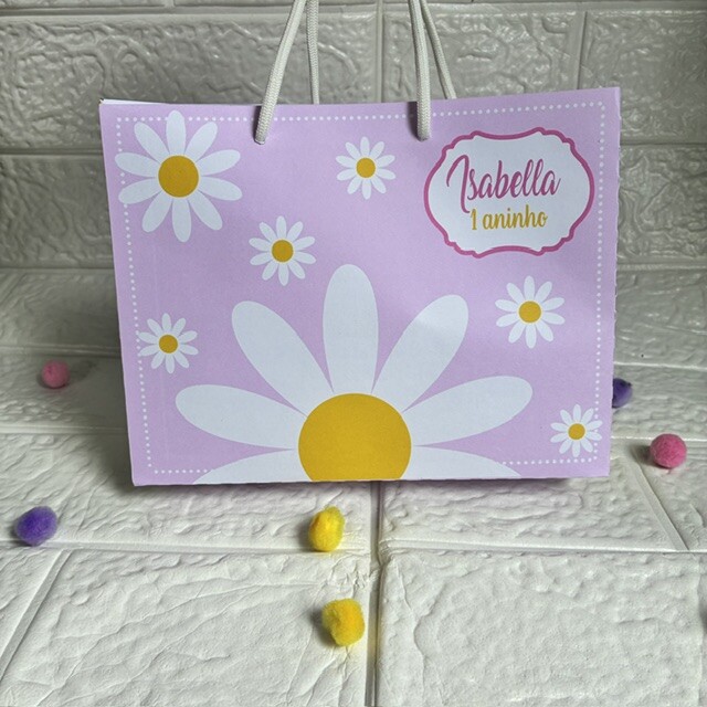 Sacolinha Personalizada Margaridas
