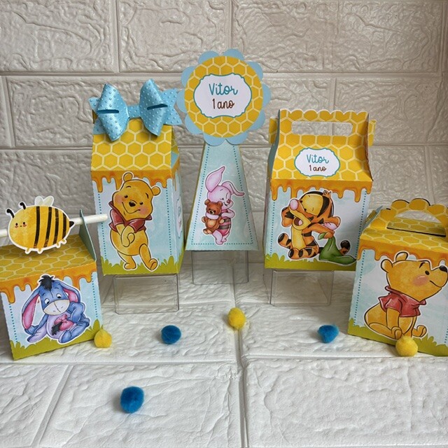 Personalizados Ursinho Pooh - Kit com 20 unidades