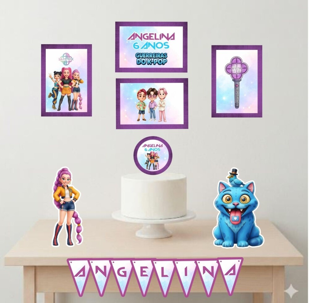 Kit festa só um bolinho Guerreiras do K - Pop personalizado