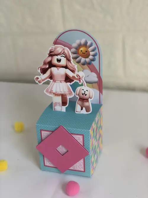 Personalizados Roblox Rosa - Kit com 40 Unidades