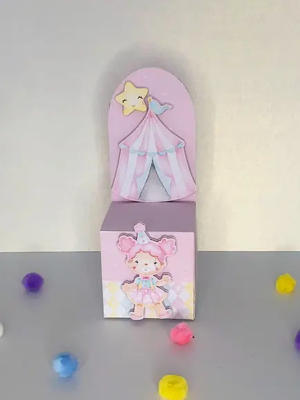 Personalizados Circo Rosa Aquarelado - Kit com 20 Unidades