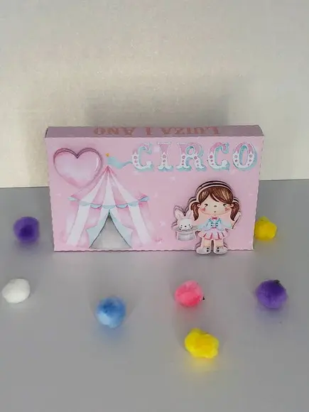 Personalizados Circo Rosa Aquarelado - Kit com 50 Unidades
