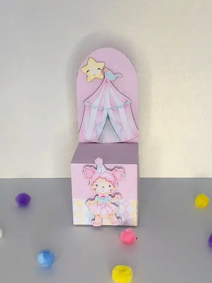 Personalizados Circo Rosa Aquarelado - Kit com 40 Unidades