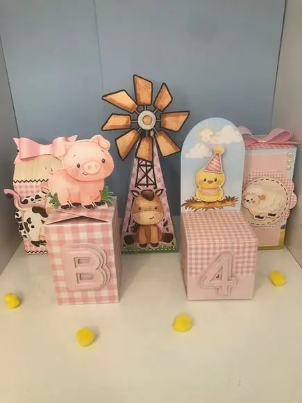 Personalizados Fazendinha Rosa - Kit com 50 Unidades