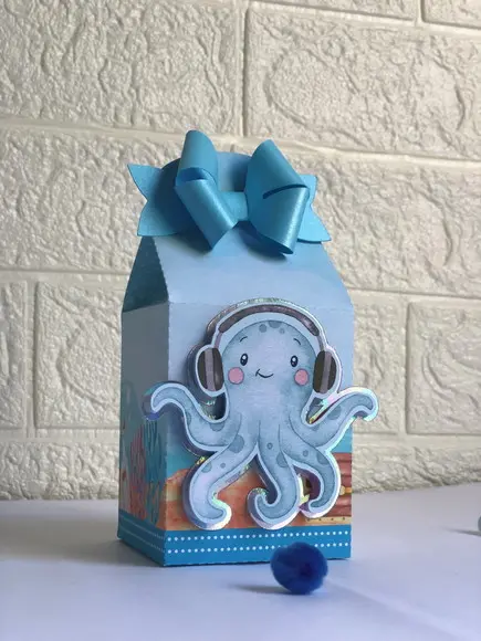 Personalizados Fundo do Mar Azul - Kit com 20 Unidades
