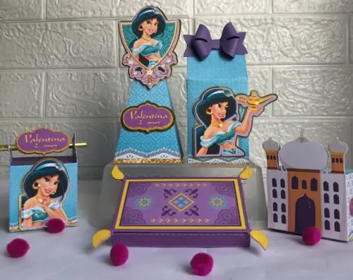 Personalizados Princesa Jasmine - Kit 25 Unidades