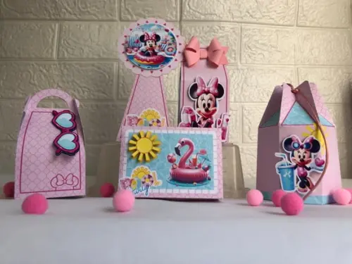 Personalizados Minnie Pool Party - Kit com 20 Unidades