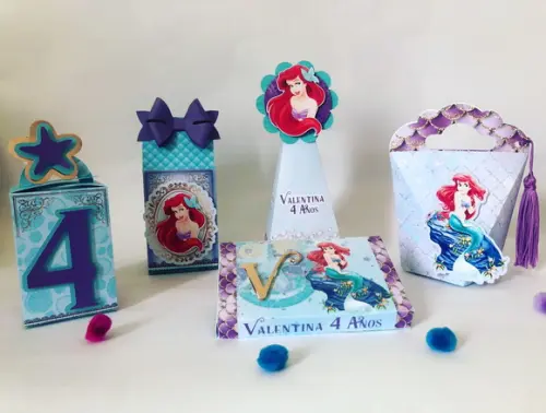 Personalizados Pequena Sereia - Kit com 25 Unidades