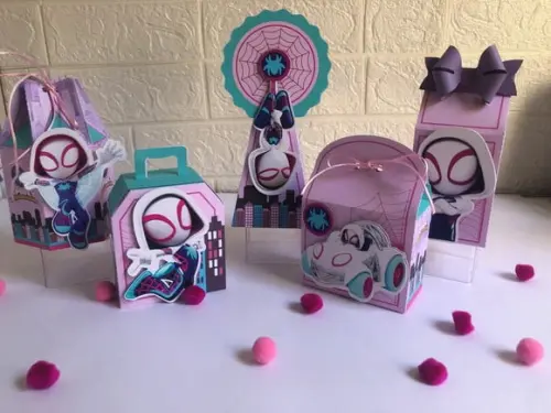 Personalizados Spidey Menina - Kit com 25 Unidades
