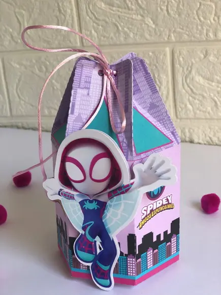 Personalizados Spidey Menina - Kit com 30 Unidades