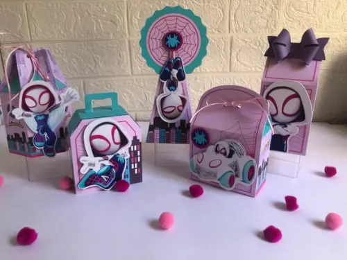 Personalizados Spidey Menina - Kit com 40 Unidades
