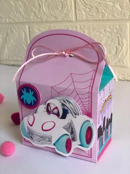 Personalizados Spidey Menina - Kit com 50 Unidades